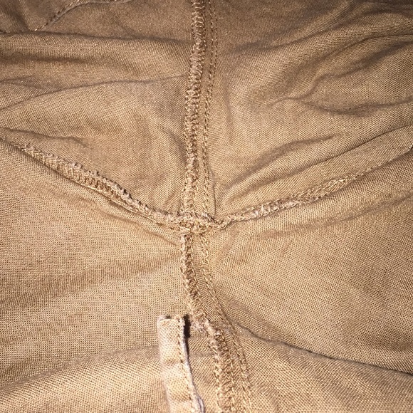 Wide Leg BCBGMaxAzria Brown Linen Drawstring Pants - Picture 7 of 8